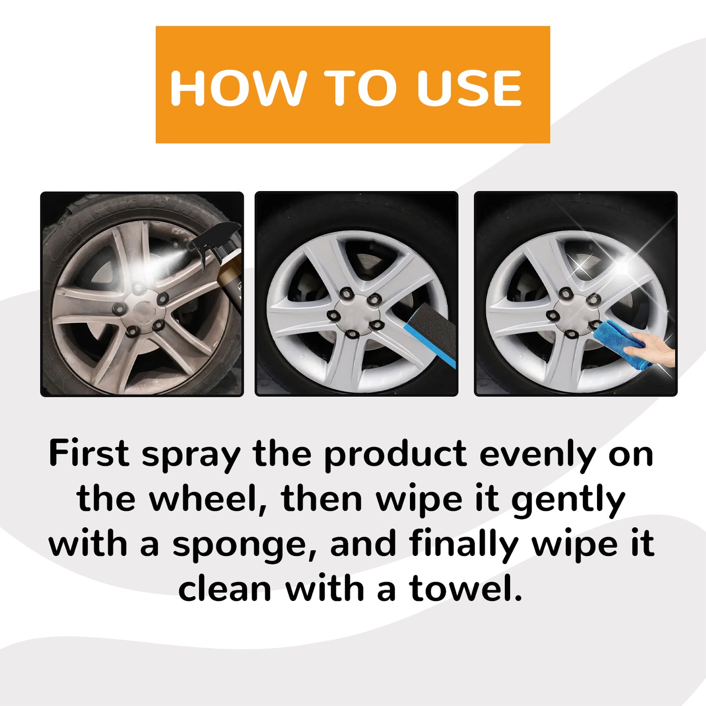 GDBadais Non-Acid Wheel Cleaner, Wheel Hub Renovation Cleaning And Polishing Maintenance Multi-Functional Cleaning Agent