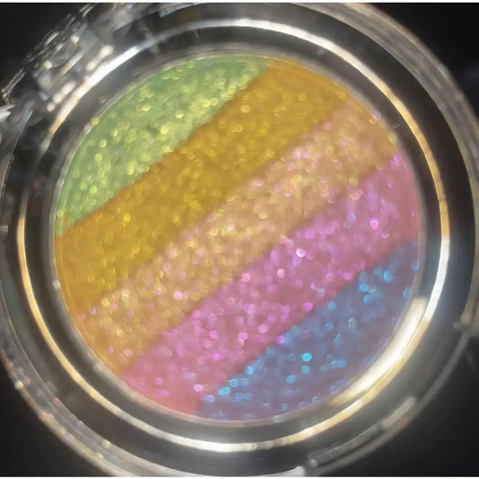 Unicorn Rainbow Highlighter Palette | HANDAIYAN Face & Body Holographic Glow Highlighter — Multi-Color Glitter & Shimmer Rainbow Eye Makeup, for Highlighting the Eyes, Face, and Body