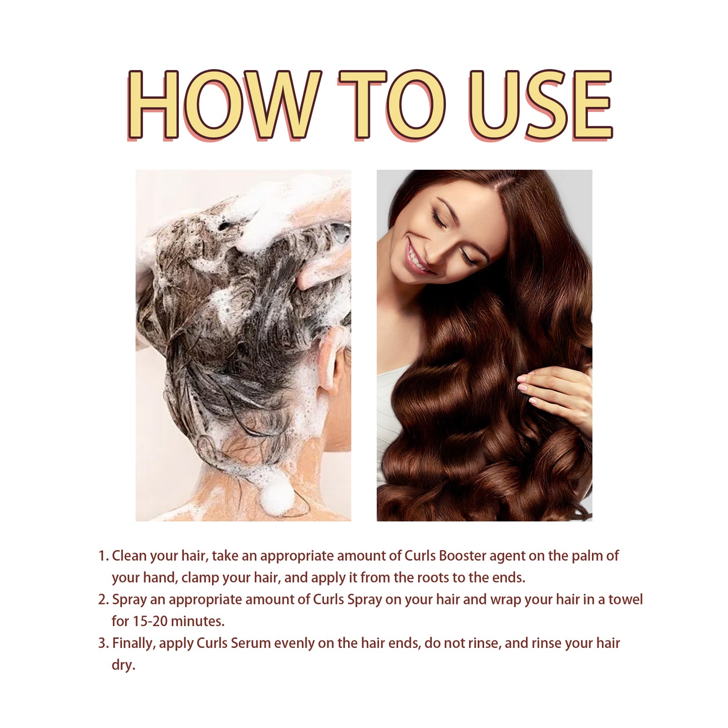 GDBadais Hair Curling Set, Moisturizing Curly Hair Styling Curly Styling Moisturizing Leave-In Hair Care