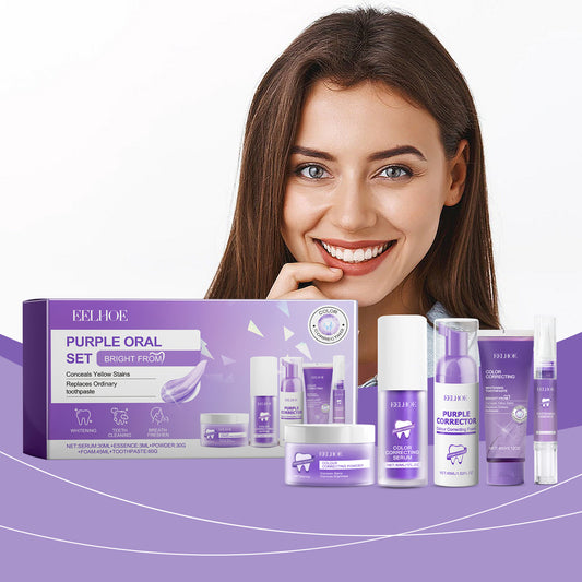 GDBadais Purple Toned Teeth Set Clean Teeth Fresh Breath Care Mouth Clean Mouth Care