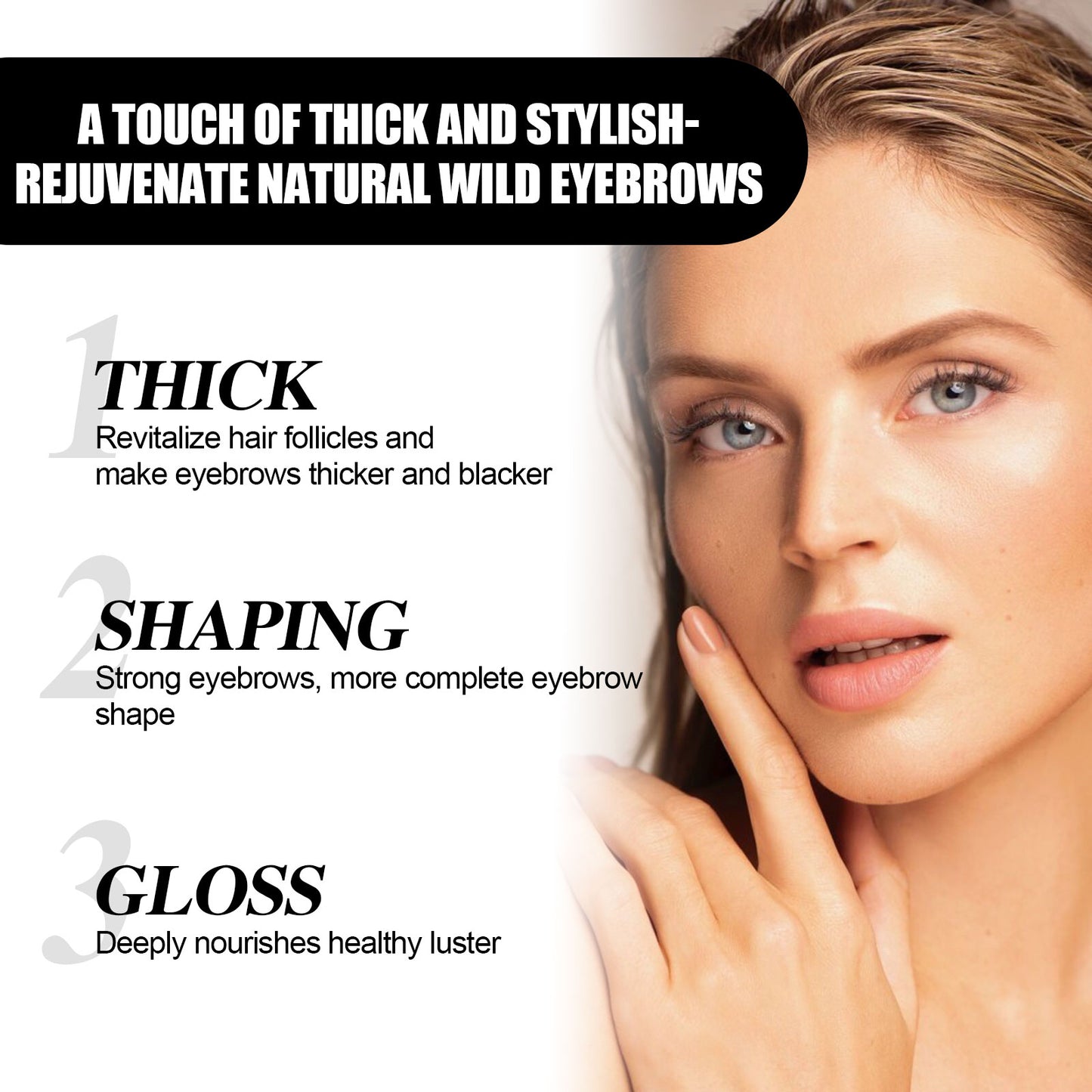 GDBadais Eyebrow Liquid Dark Thick Natural Oil Eyebrow Repair Mild Moisturizing Treatment