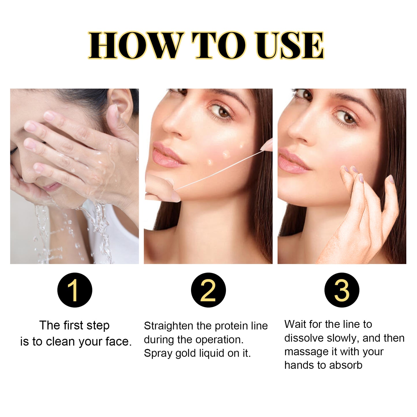 GDBadais Protein Line Firming And Lifting Set, Face Smoothing Fine Lines Shaping And Firming Skin Moisturizing Serum