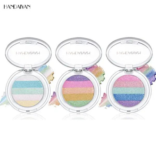 HANDAIYAN Color-Shifting Diamond Rainbow Eyeshadow Palette & Multi-Chrome Face Highlighter Palette — Versatile, Long-Lasting Pigmentation, High Saturation; Mix and Match to Create Your Own Signature Iridescent Look.