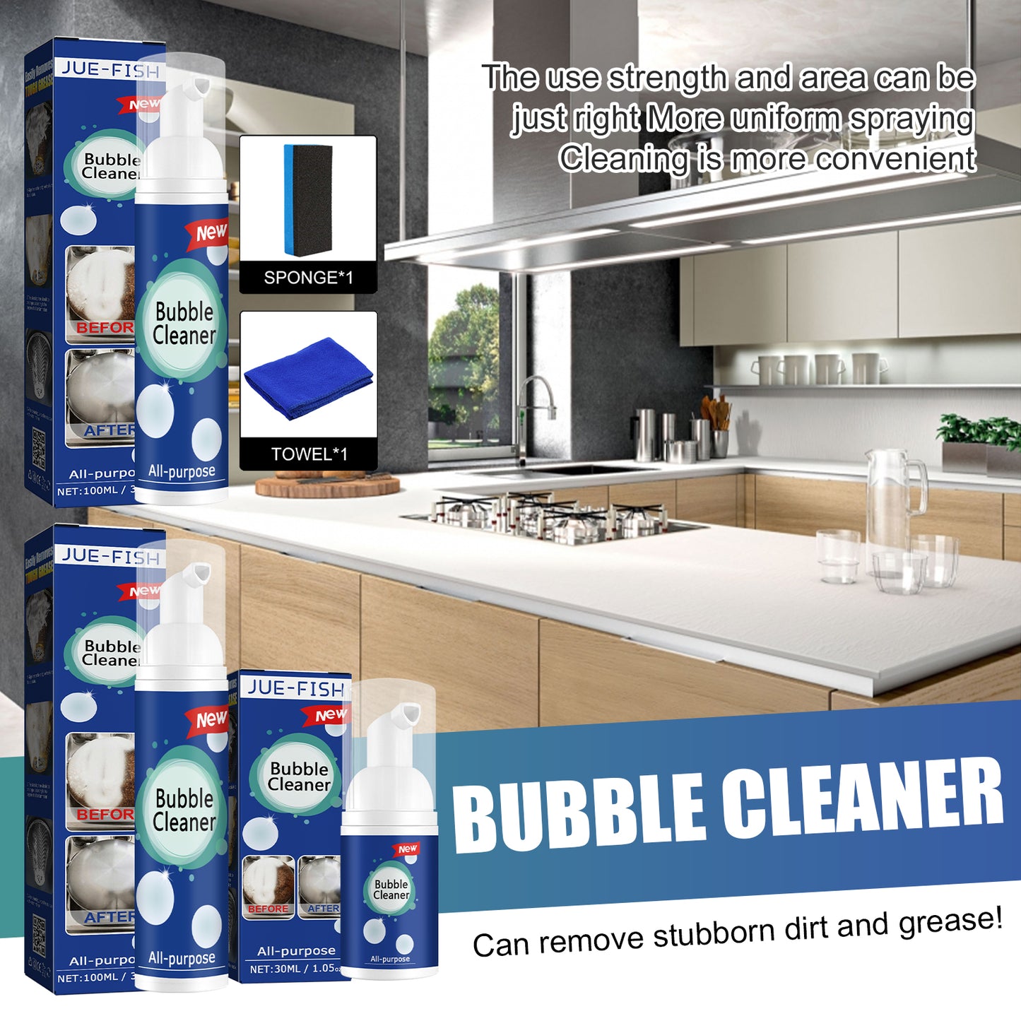 GDBadais Oil Foam Cleaner Multi-Purpose Heavy Oil Foam Cleaner For Kitchen Stove Hood