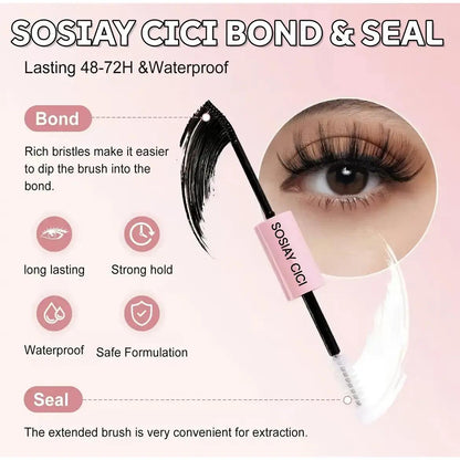 SOSIAY CICI DIY Eyelash Extension Kit - 320-Cluster Grafting Toolset with 9-16mm 40D Clusters, Adhesive, Sealant, Remover, & Curler for Natural Long-Lasting Lashes at Home
