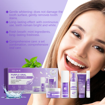 GDBadais Purple Toned Teeth Set Clean Teeth Fresh Breath Care Mouth Clean Mouth Care