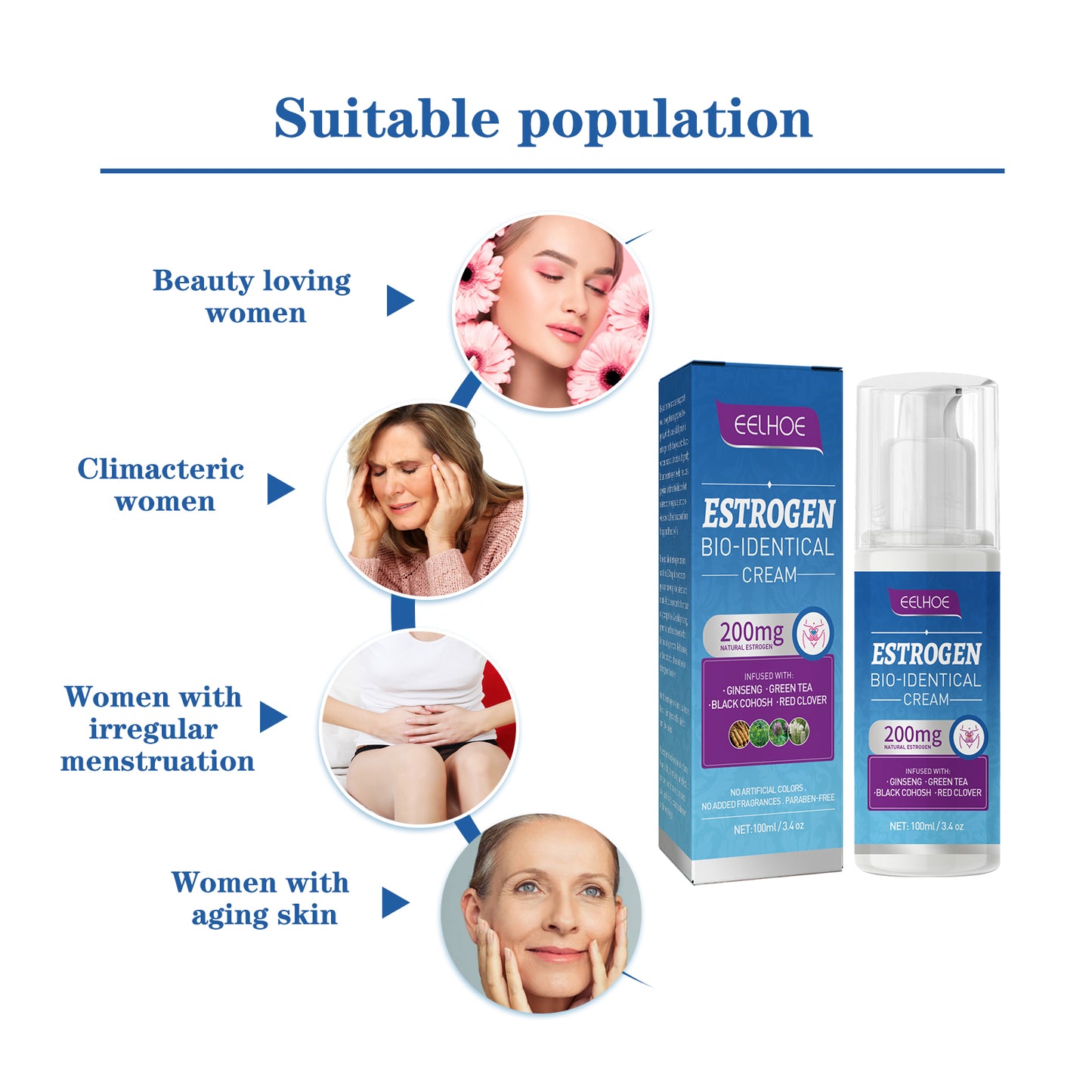 GDBadais Menopause Soothing Cream, Tired Night Sweats And Mood Swings Reduce Menopause Care Cream For Women