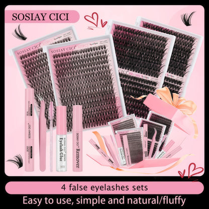 Amazing value eyelash set! A 6-box mixed gift set containing 2080 lashes, including two sets of tools: a volumizing set and a natural/mixed set for lower lashes. D-curl, suitable for all makeup looks and beginners.