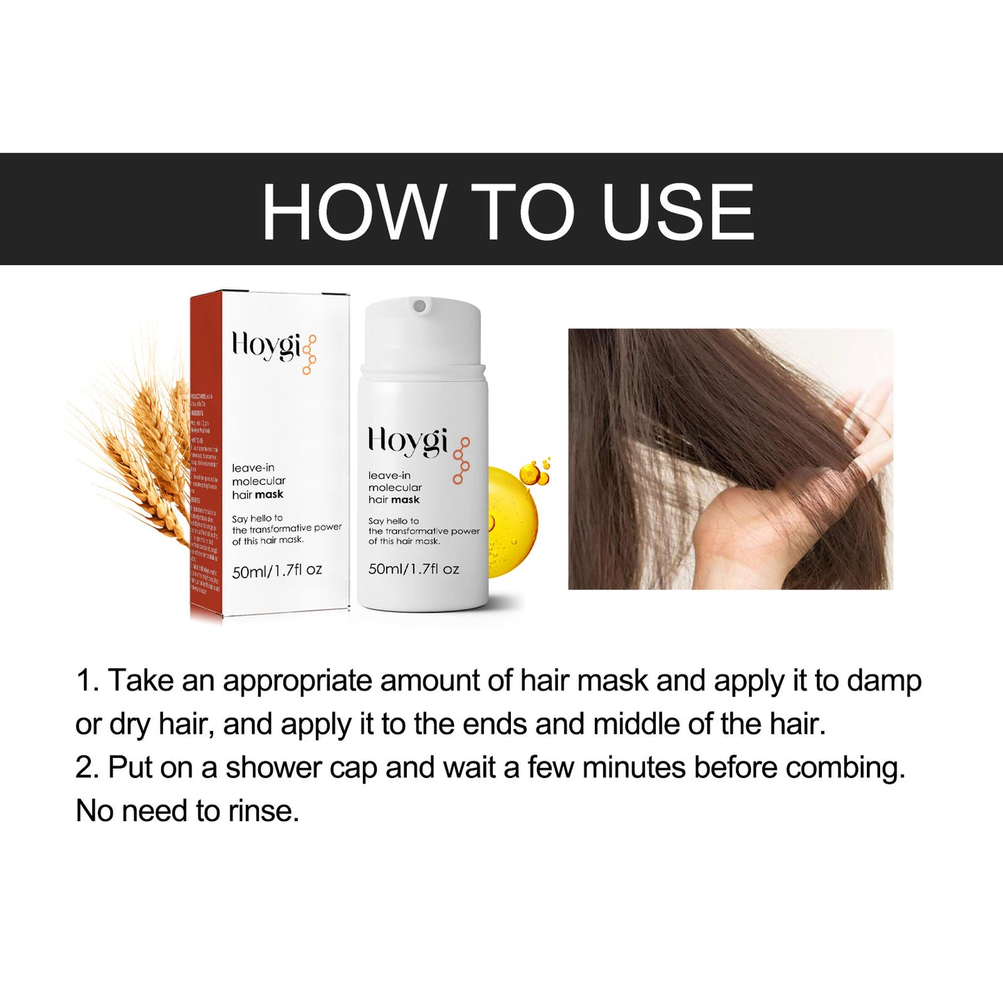 GDBadais Leave-In Hair Mask, Repair The End Of Hair Damaged By Ironing And Dyeing Dry Hair, Soft And Long-Lasting Fragrance Treatment Mask