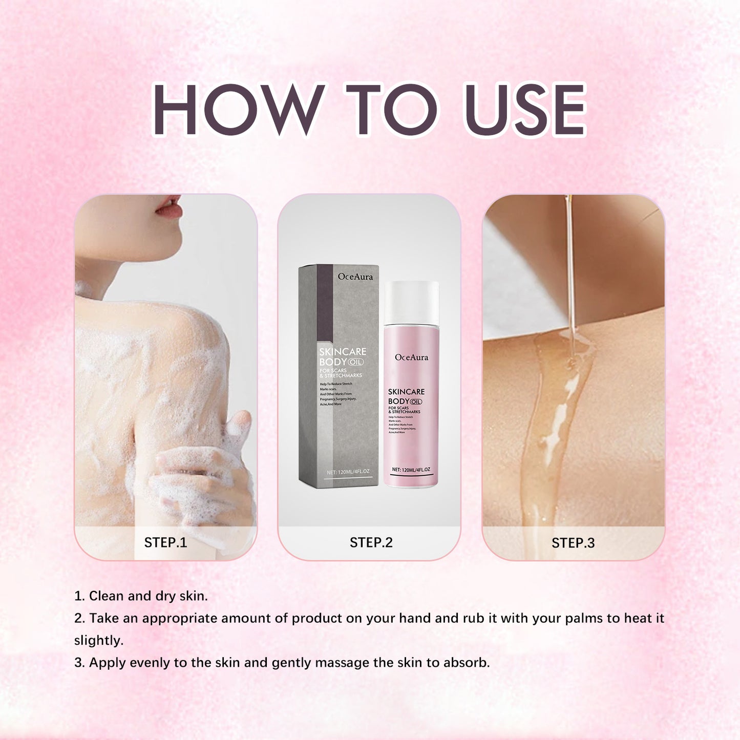GDBadais Skincare Body Oil, Fade Scars And Fine Lines Of Pregnancy Moisturize And Repair Delicate And Smooth Body Skin