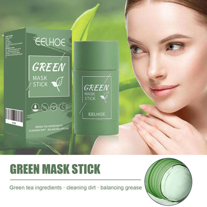 GDBadais Green Tea Solid Mask, Deep Cleansing Hydrating Mask Stick Pore-Narrowing Paste Mask Stick