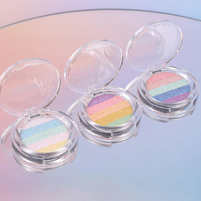 HANDAIYAN Color-Shifting Diamond Rainbow Eyeshadow Palette & Multi-Chrome Face Highlighter Palette — Versatile, Long-Lasting Pigmentation, High Saturation; Mix and Match to Create Your Own Signature Iridescent Look.