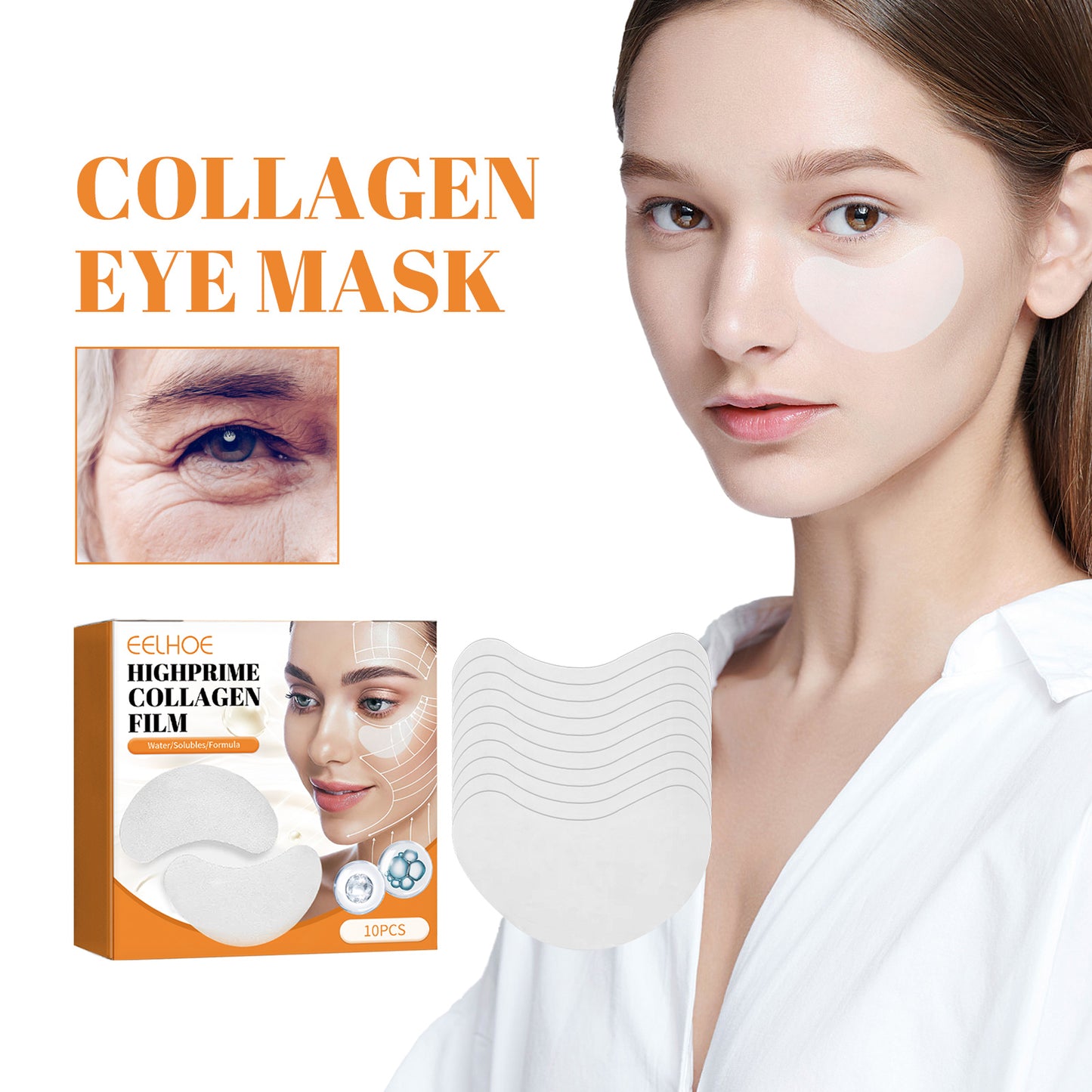 GDBadais Collagen Eye Mask Collagen Essence Soft Skin Lifting Elastic Moisture Crystal Eye Mask