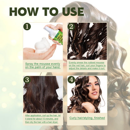 GDBadais Fluffy Curl Styling Mousse, Anti-Frizz Curl Moisturizing Treatment Foam Styling Mousse