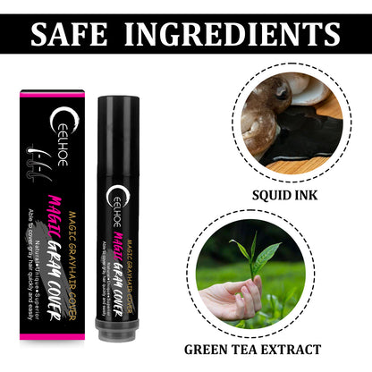 GDBadais Disposable Plant Hair Stick, Hair Without Damage Repair Color Black Brown Quick White Hair Cover Stick
