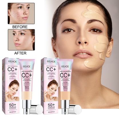 GDBadais Face Repair Cc Cream Natural Concealer, Water Resistant, Moisturizing And Repairing Brightening Skin
