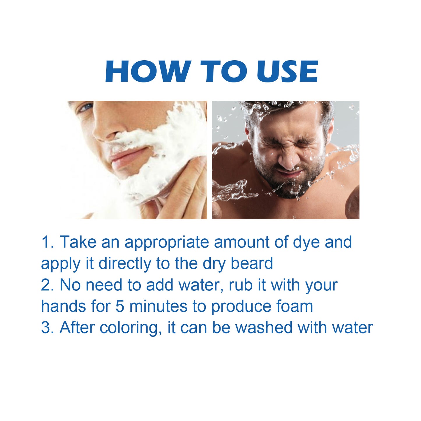 GDBadais Beard Hair Dye Color Shampoo, Quick Color Black For Men's Hair And Beard Slit Drying Treatment