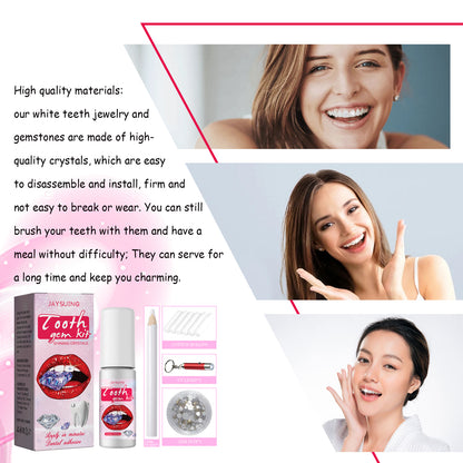 GDBadais Tooth Gem Kit, Accessories Easy To Remove And Install Crystal Dental Drill Tooth Embellish Glitter Stick