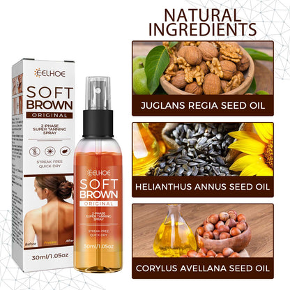 GDBadais Helps Tan Spray, Helps Black Refreshing Natural Bronzer Wheat Color Helps Tan Spray