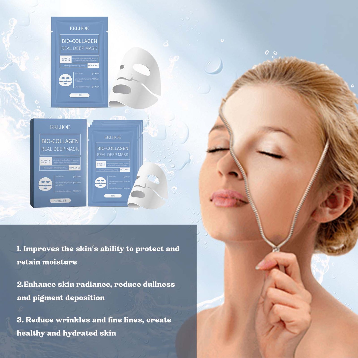 GDBadais Collagen Mask Hydrates And Moisturizes Facial Skin Hydrating And Translucent Collagen Mask