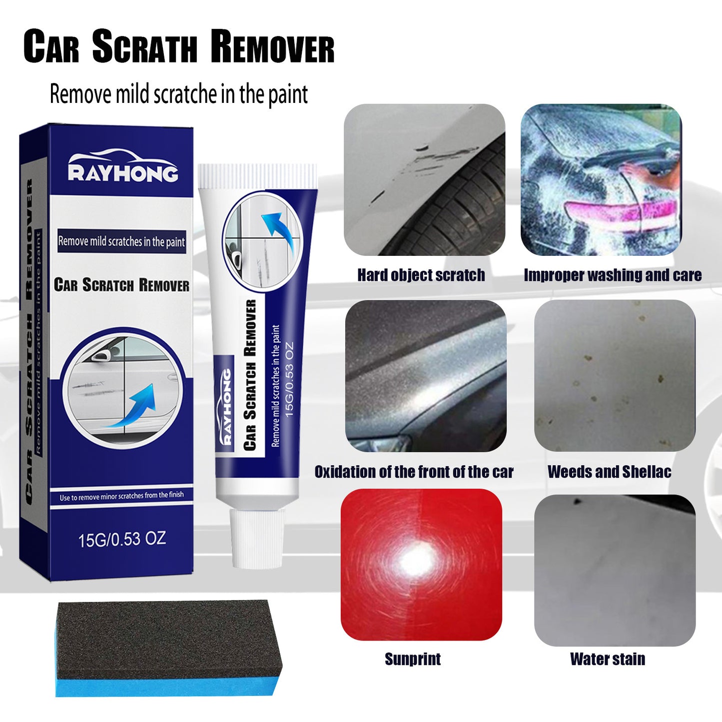 GDBadais Car Scratch Remover, Demarking Abrasives Polishing Paint Retouching Paint Scratches Wax Scratches