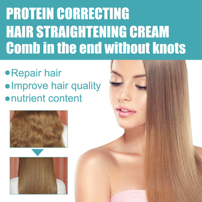 GDBadais Protein Correcting Hair Straightening Cream, Smoothing And Repairing Damaged Hair Smoothing Cream Without Straightening