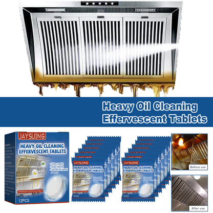 GDBadais Kitchen Oil Stain Cleaning Tablets Heavy Oil Dirt Stain Cleaning Effervescent Tablets Kitchen Range Hood Cooktop