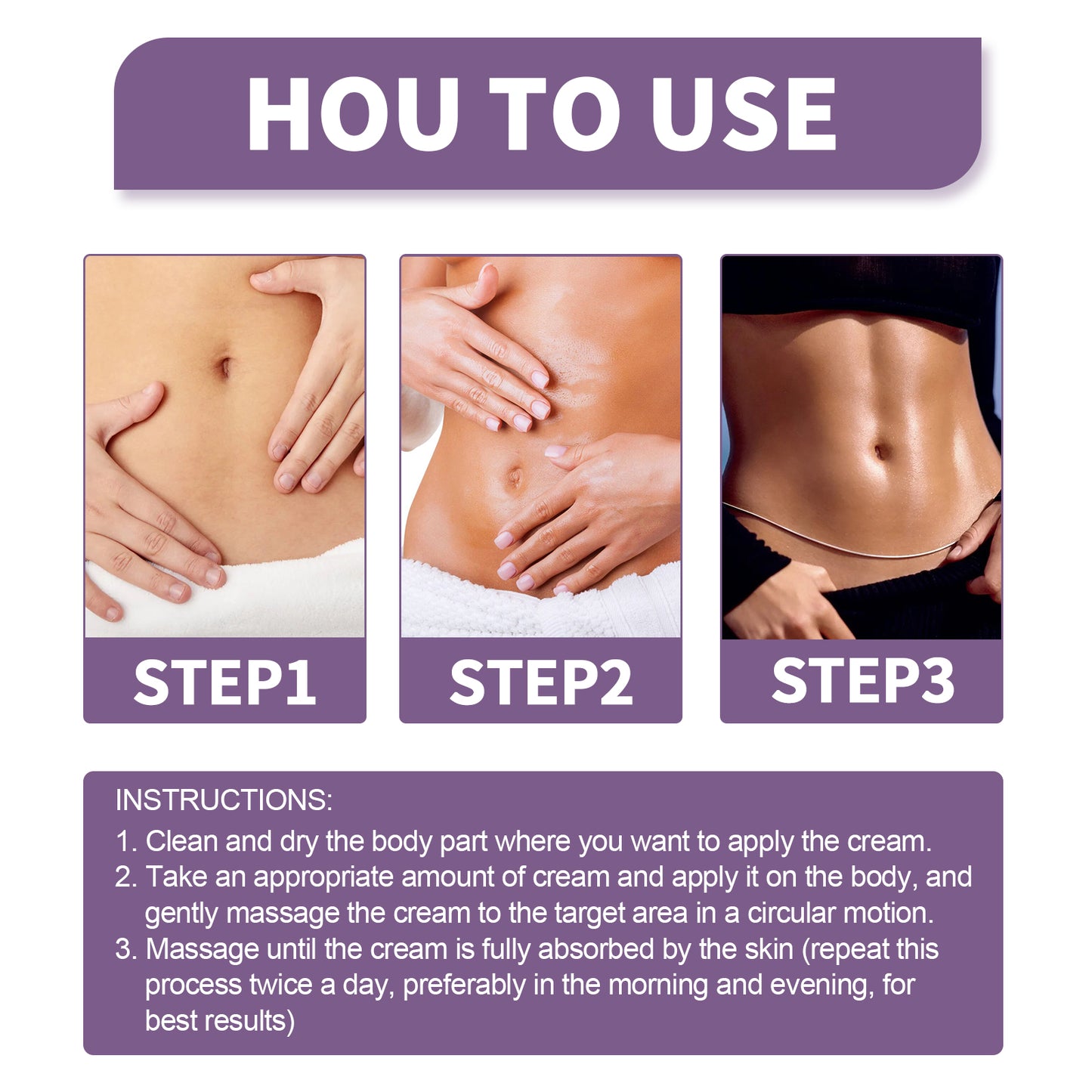 GDBadais Purple Leaf Slimming Cream Body Shaping And Firming Skin Small Waist Slim Curves Body Slimming Moisturizer