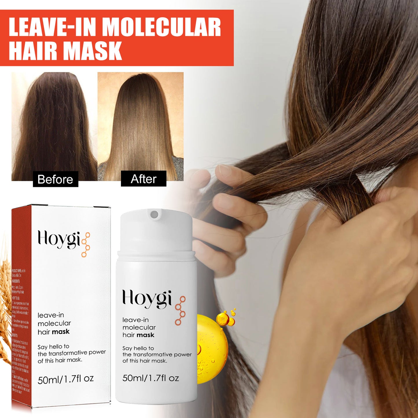 GDBadais Leave-In Hair Mask, Repair The End Of Hair Damaged By Ironing And Dyeing Dry Hair, Soft And Long-Lasting Fragrance Treatment Mask