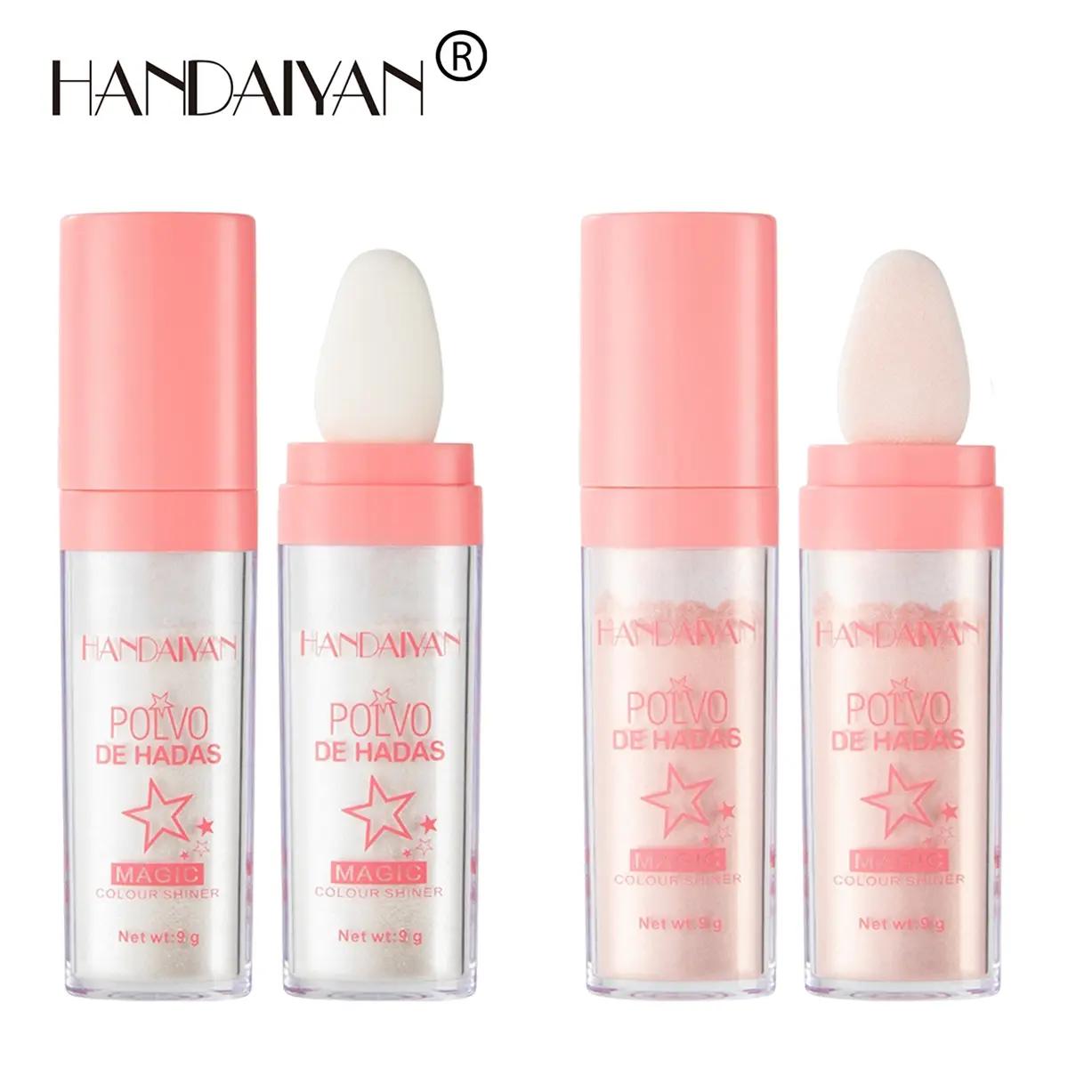 Highlighting Powder - Full Body Pearlescent Glitter for Face & Eyes with Sponge Tip, Suitable for Face Body, Arms, Collarbones & Legs