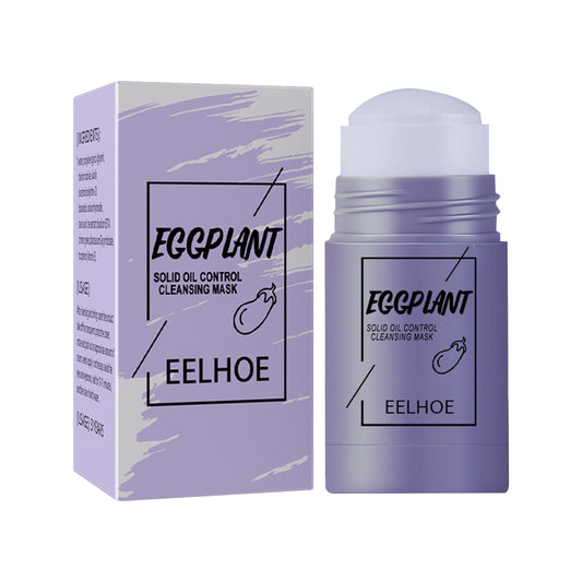 GDBadais Green Tea And Eggplant Solid Mask, Facial Deep Cleansing, Moisturizing And Firming Skin Smear Mud Mask Stick