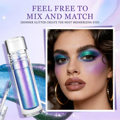 Chameleon Liquid Eyeshadow Set  Metallic Holographic Glitter Multichrome Long-Lasting Shimmer Eye Makeup for Festival Rave COMET FEMBOT SCIENCEFAIR - Gift, Chunky