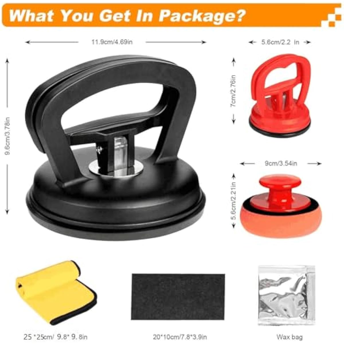 Dent Puller, Car Dent Puller 3 Pack, Suction Cup Dent Removal Kit for Paintless Dent Repair - Auto Body Repair Tool for Dents, Doors, Objects Moving