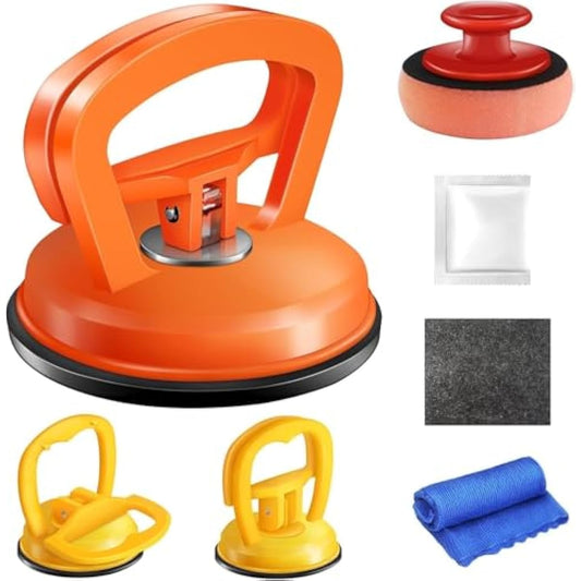 Dent Puller,Car Dent Puller 3 Pack Dent Remover Tool Dent Removal Kit for Car Suction Cup Dent Puller and Dent Repair Kit for Car Body,Screen,Tiles Lifting,Objects Moving(Orange+Yellow+Black)