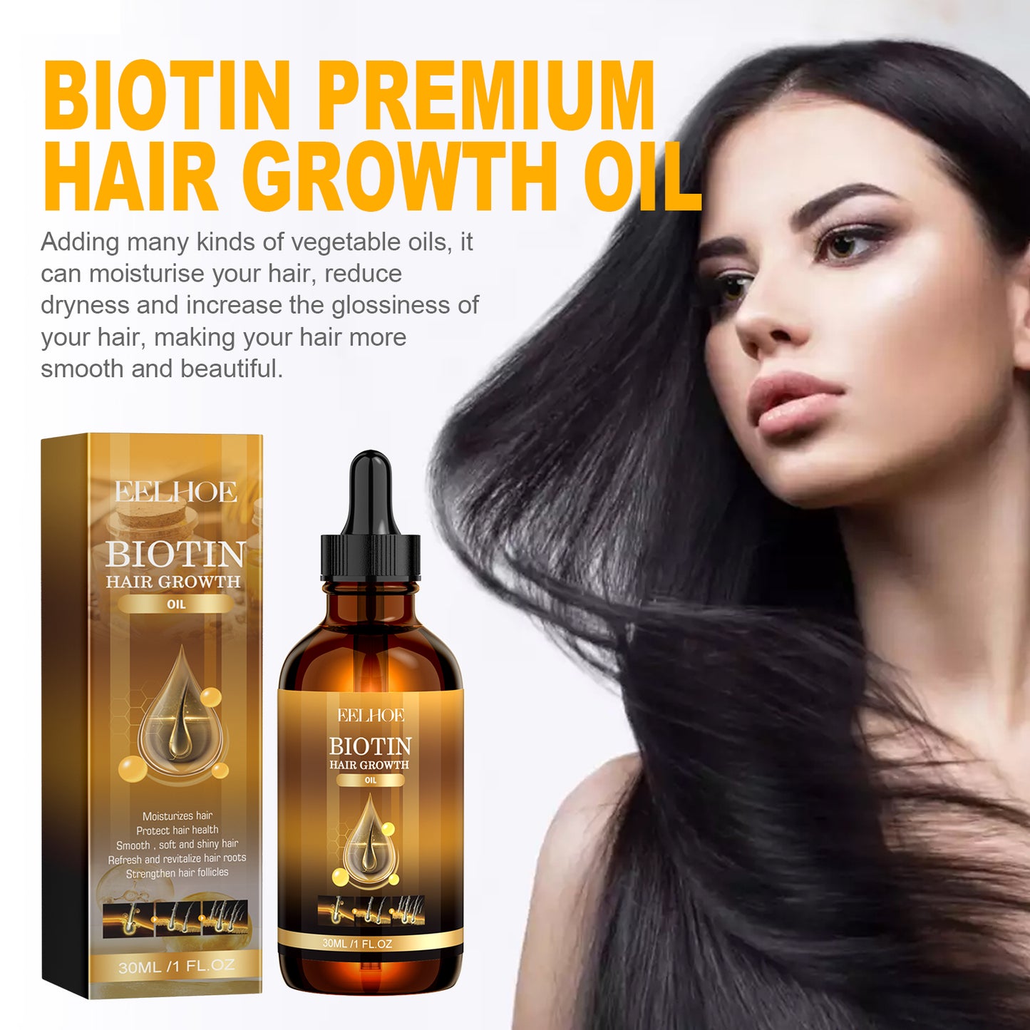 GDBadais Biotin Hair Essential Oil Deeply Moisturizes And Improves Scalp Massage Treatment Soft Hair Essential Oil