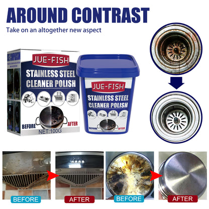 GDBadais Stainless Steel Cleaning Cream, Kitchen Decontaminant Pot Rust, Pot Bottom, Stove Top Black Scale Cleaning Cream
