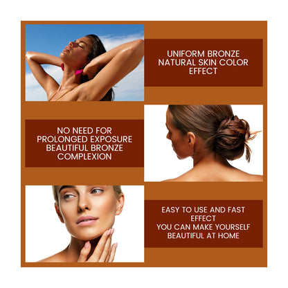 GDBadais Face Self-Tanning Drops, Natural Fashion Wheat Bronzer Moisturizing Skin Anti-Sunburn Solution