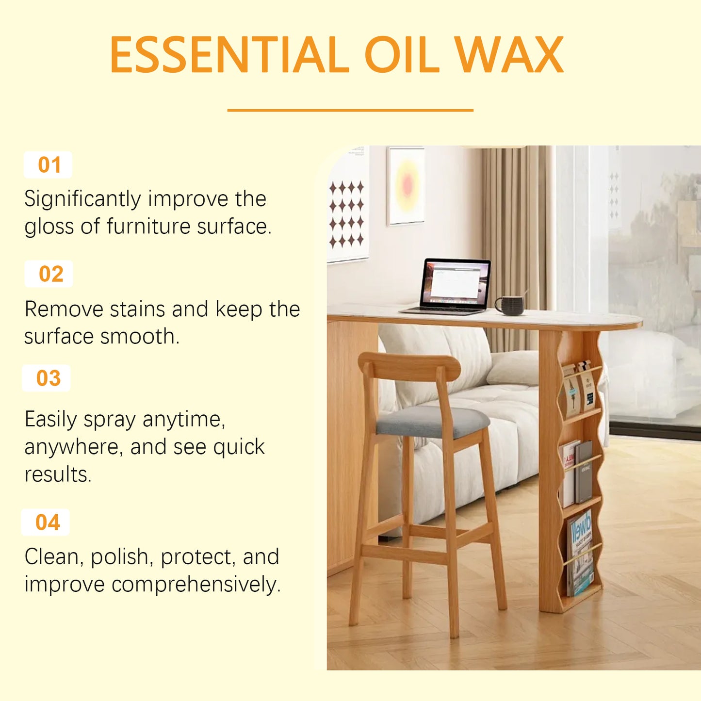 GDBadais Furniture Beeswax Spray, Furniture Floor Care Polishing Waterproof Anti-Cracking Scratches Refurbished Care Wax