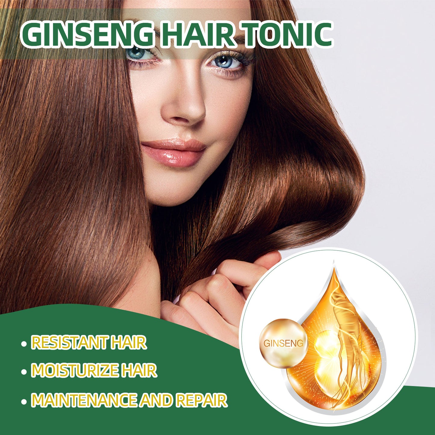 GDBadais Ginseng Hair Growth Liquid, Ginseng Essence Moisturizes Hair, Hair Prevents Loss And Care Hair Growth Spray