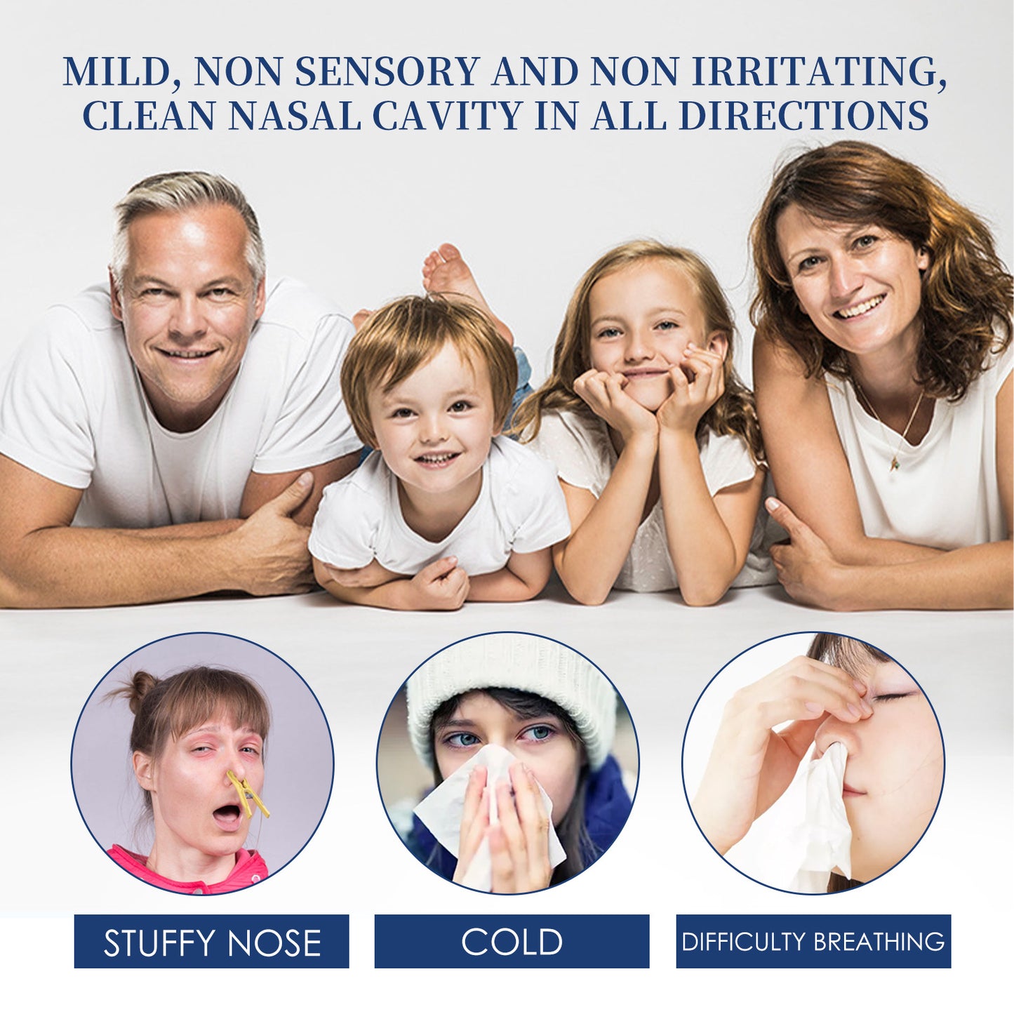 GDBadais Physiological Seawater Nasal Spray, Nasal Gentle Cleansing Nasal Nasal Itchy Spray