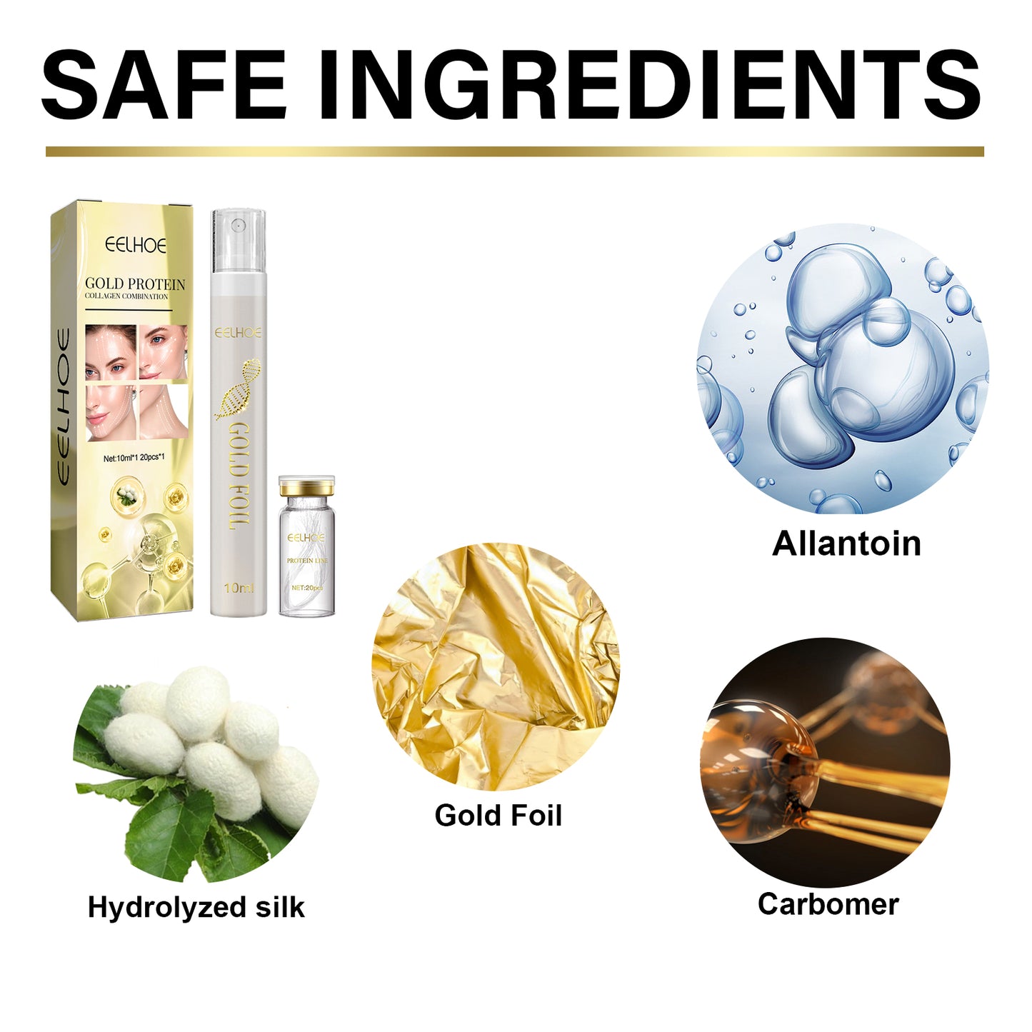 GDBadais Protein Line Firming And Lifting Set, Face Smoothing Fine Lines Shaping And Firming Skin Moisturizing Serum
