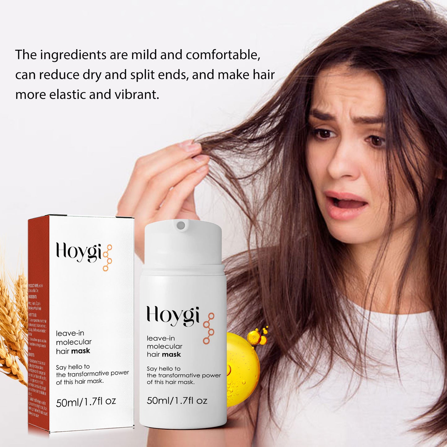 GDBadais Leave-In Hair Mask, Repair The End Of Hair Damaged By Ironing And Dyeing Dry Hair, Soft And Long-Lasting Fragrance Treatment Mask