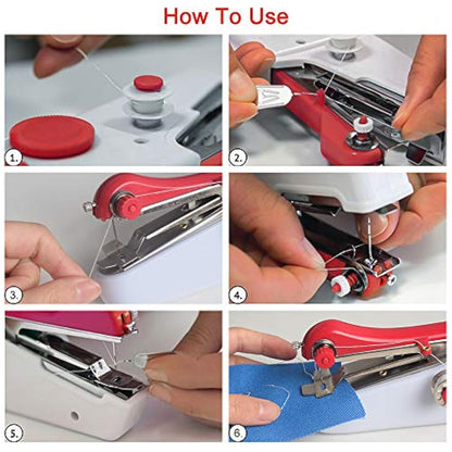 Handheld Sewing Machine, Quick Sew Mini Portable Electric Sewing Machine, Easy To Use For Adults Sewing Clothes, DIY, Family Travel
