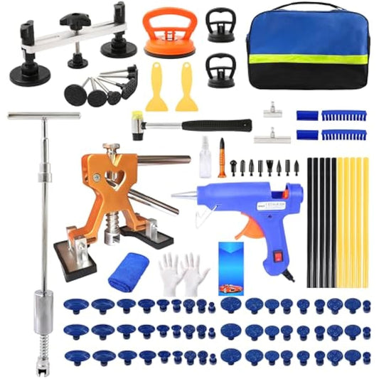 101pcs Paintless Dent Repair Tool Dent Puller Kit,Car Dent Repair Kit，Adjustable Width, Dent Car Dent Removal Kit…