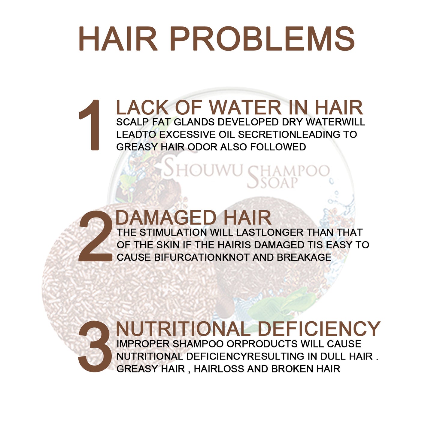 GDBadais Polygonum Multiflorum Shampoo Cake, Nourishing Root Essential Oil Shampoo Black Soothing Vegetable Shampoo