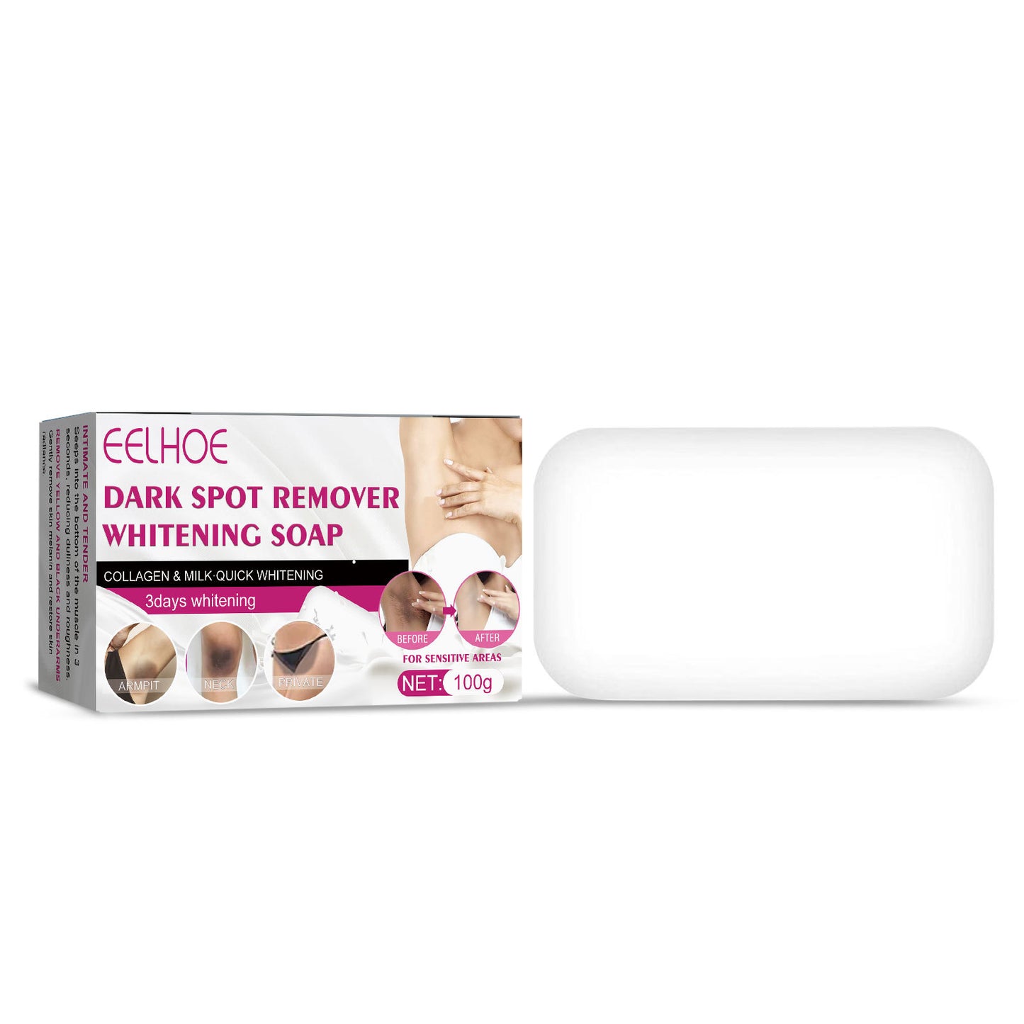 GDBadais Underarm Beauty Soap, Joint Elbow Clean Desalting Skin Melanin White Body Moisturizing Brightening Skin