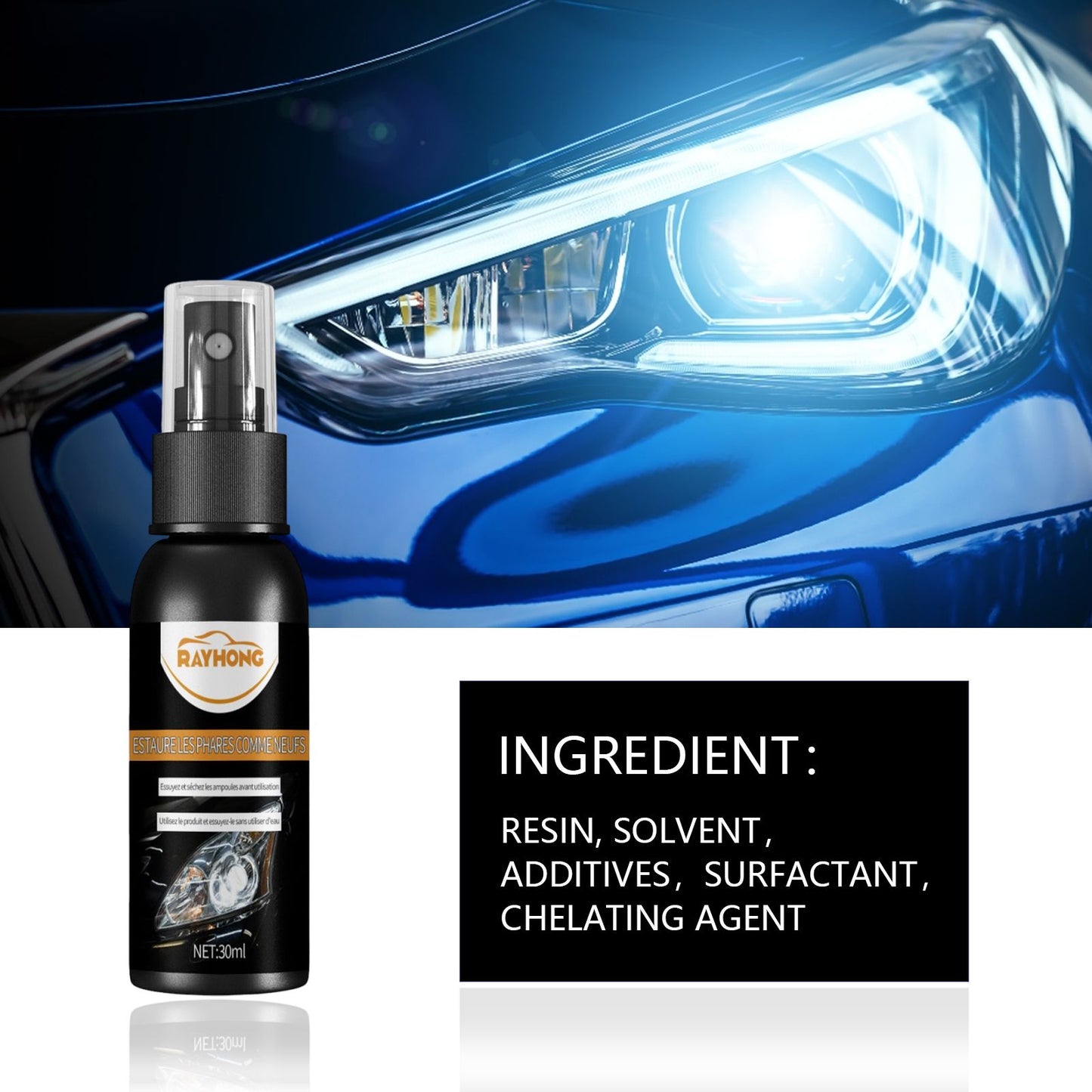GDBadais Car Headlight Scratch Repair Spray, Reconditioning Spray For Headlamp Crystal Plated Vehicles