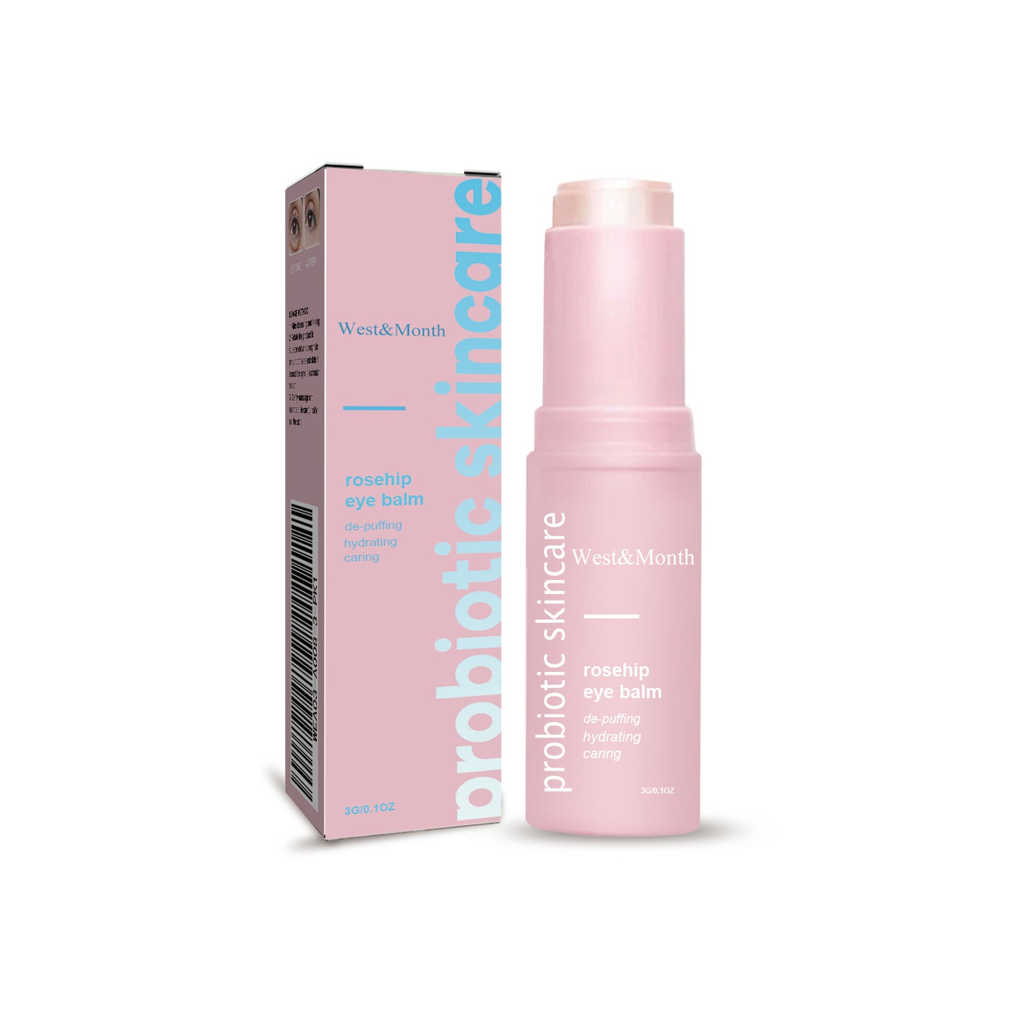 GDBadais Rosehip Eye Cream Stick, Eye Area Moisturizing Light Line Dark Circles Lift Firming Eye Cream