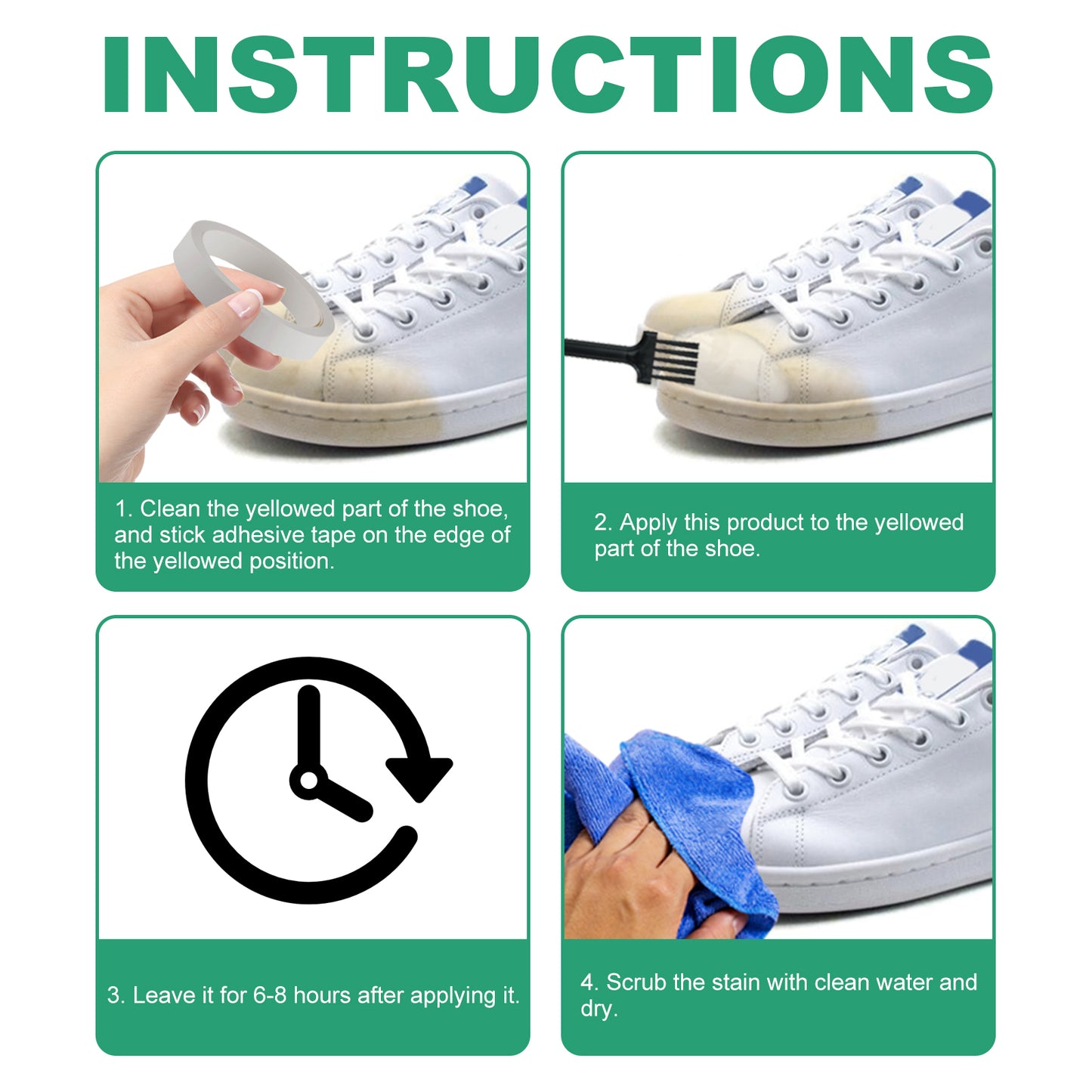 GDBadais Shoes Stain Removal Yellow Gel, Remove Oxidation To Clean Stains Yellow Edge Wash Free Gel Small White Shoes