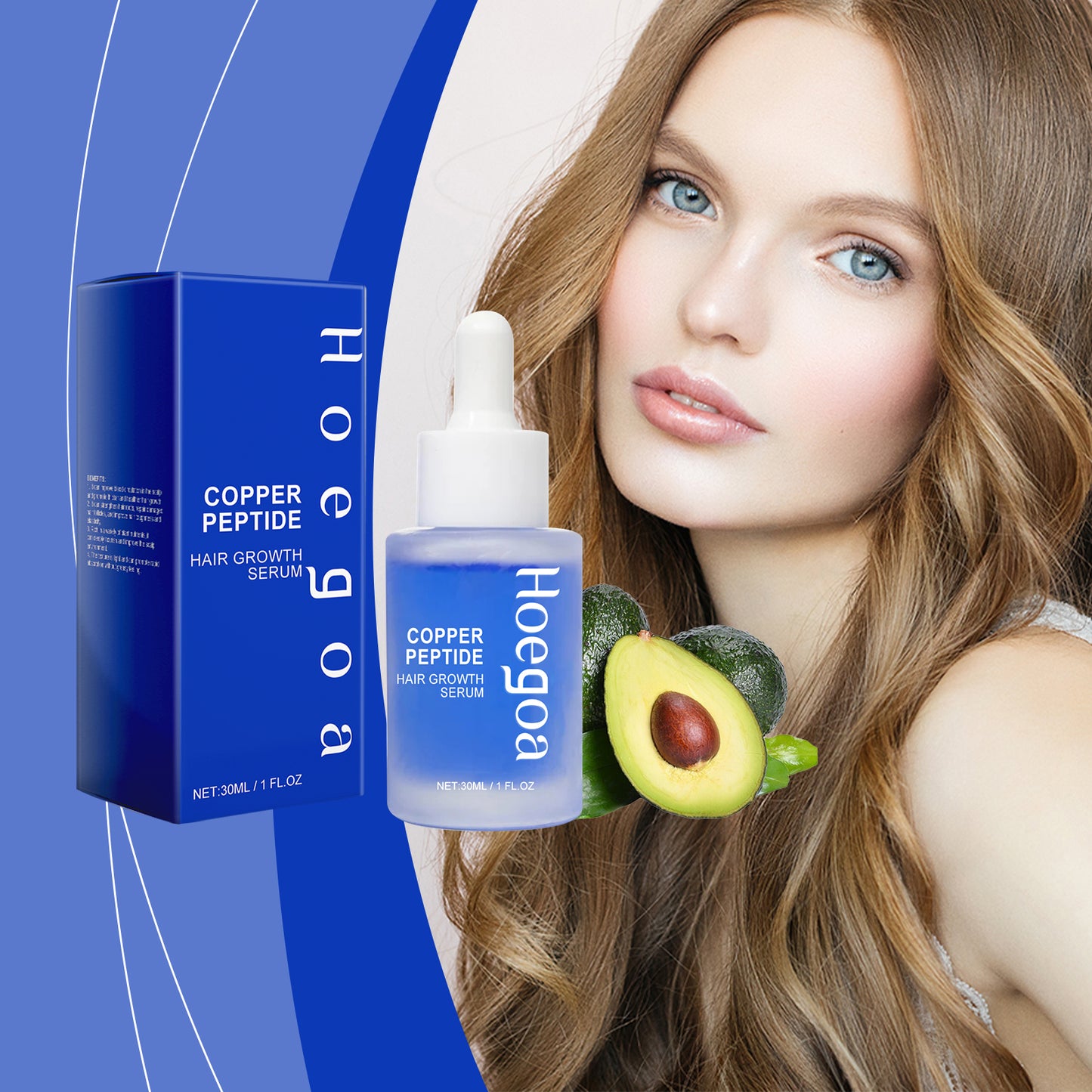 GDBadais Copper Peptide Hair Serum Nourishes Scalp, Nurses Roots, Restores Fluffy And Strong Hair